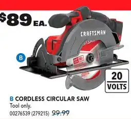 RONA CRAFTSMAN CORDLESS CIRCULAR SAW offer