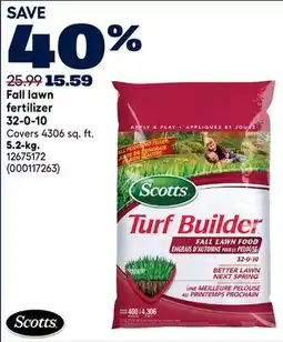 RONA Scotts Fall lawn fertilizer 32-0-10 5.2-kg offer