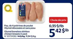 Walmart Olymel boneless skinless chicken breasts 4-pack offer