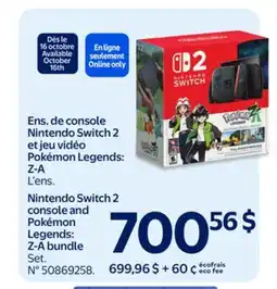 Walmart Nintendo Switch 2 console and Pokemon Legends: Z-A bundle offer