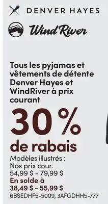 L'équipeur Tous les pyjamas et vêtements de détente Denver Hayes et WindRiver à prix courant offer
