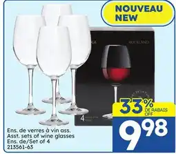 Rossy Asst. sets of wine glasses offer