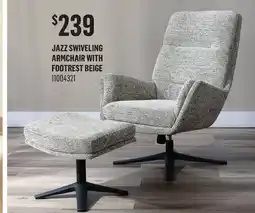 Canac Jazz Swiveling Armchair with Footrest Beige offer