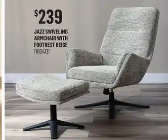 Canac Jazz Swiveling Armchair with Footrest Beige offer