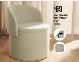 Canac 3-in-1 Ottoman with Storage Beige offer