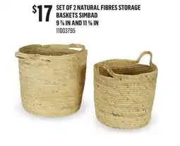 Canac Set of 2 Natural Fibres Storage Baskets Simbad offer