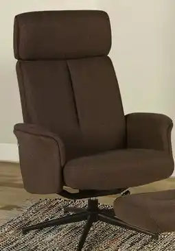 Canac Maxim Swivelling and reclining Armchair with Footrest Brown offer