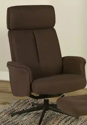 Canac Maxim Swivelling and reclining Armchair with Footrest Brown offer