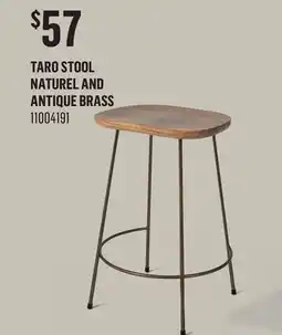 Canac Taro Stool Naturel and Antique Brass offer