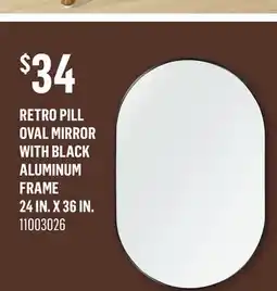 Canac Retro Pill Oval Mirror with Black Aluminum Frame 24 in. x 36 in offer