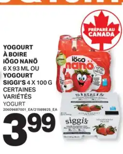L'Intermarché YOGOURT À BOIRE NANÖ, 6 X 93 ML OU YOGOURT, 4 X 100 G | YOGURT offer