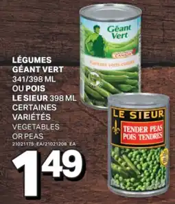 L'Intermarché LÉGUMES 341/398 ML OU POIS 398 ML | VEGETABLES OR PEAS offer
