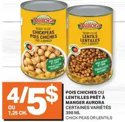 L'Intermarché POIS CHICHES OU LENTILLES PRÊT À MANGER | CHICK PEAS OR LENTILS, 398 ML offer
