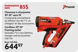 Home Hardware PASLODE Cordless XP 30° framing nailer offer