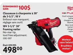 Home Hardware 18V 3-1/2 30° Framing Nailer offer