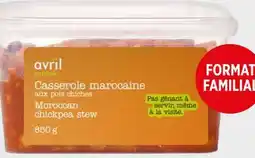 Avril Cari de volaille, le chili sin carne et la casserole marocaine offer