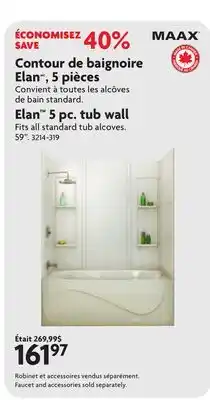 Home Hardware Elan 5 Piece Tub Wall offer