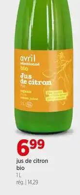 Avril jus de citron bio offer