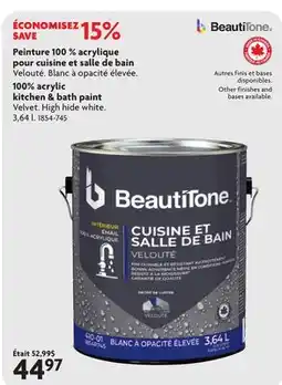 Home Hardware Interior Acrylic Latex Velvet Kitchen & Bath Paint offer