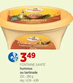 Avril FONTAINE SANTÉ hummus ou tartinade offer