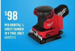 Canac M18 ORBITAL SHEET SANDER 18V TOOL ONLY offer