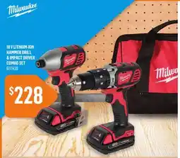 Canac 18 V Lithium-Ion Hammer Drill & Impact Driver Combo Set offer