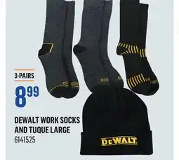Canac Dewalt Work Socks and Tuque Large offer