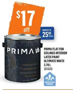 Canac PRIMA FLAT FOR CEILINGS INTERIOR LATEX PAINT ULTIMATE WHITE offer