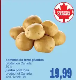 Wholesale Club POMMES DE TERRE GÉANTES, 50 LB offer