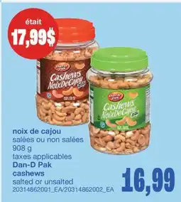 Wholesale Club NOIX DE CAJOU DAN-D PAK, 908 G offer