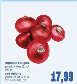 Wholesale Club OIGNONS ROUGES, 25 LB offer