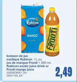 Wholesale Club BOISSON DE JUS EXOTIQUE RUBICON, 1L OU JUS DE MANGUE FROOTI, 1 000 ML offer