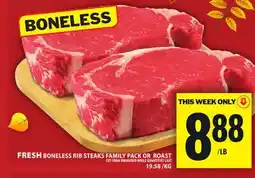 Food Basics FRESH BONELESS RIB STEAKS FAMILY PACK OR ROAST offer