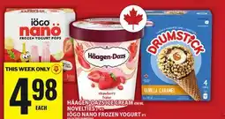 Food Basics HÄAGEN-DAZS ICE CREAM | NOVELTIES | IÖGO NANO FROZEN YOGURT 8'S offer