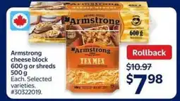 Walmart Armstrong Cheese Block or Shreds offer