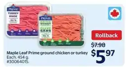Walmart Maple Leaf Prime Ground Chicken or Turkey offer