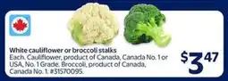 Walmart White Cauliflower or Broccoli Stalks offer