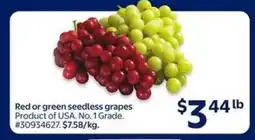 Walmart RED OR GREEN SEEDLESS GRAPES offer