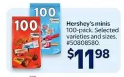 Walmart Hershey's minis 100-pack offer