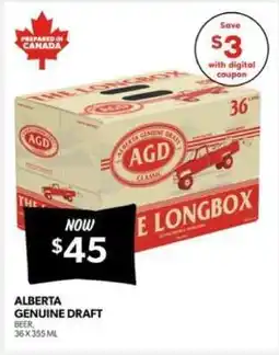 Real Canadian Liquorstore ALBERTA GENUINE DRAFT offer