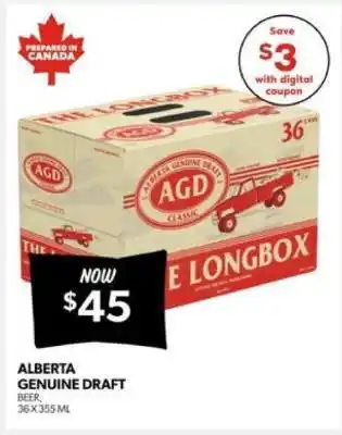 Real Canadian Liquorstore ALBERTA GENUINE DRAFT offer