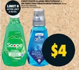 Real Canadian Superstore Crest Scope Classic Mouthwash or Crest Pro-Health Mouthwash offer