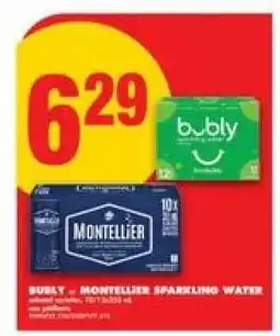 No Frills Bubly, Montellier Sparkling Water offer