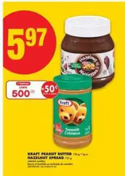 No Frills KRAFT PEANUT BUTTER OR HAZELNUT SPREAD offer
