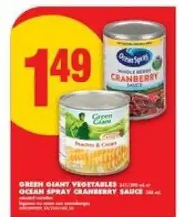 No Frills Green Giant Vegetables / Ocean Spray Cranberry Sauce offer