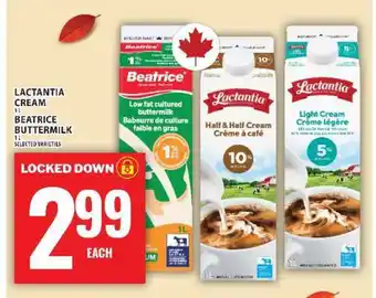 Food Basics Lactantia Cream / Beatrice Buttermilk offer