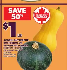 Loblaws ACORN, BUTTERCUP, BUTTERNUT OR SPAGHETTI SQUASH offer