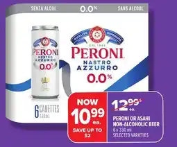 Metro PERONI OR ASAHI NON-ALCOHOLIC BEER offer