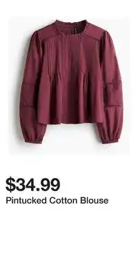 H&M Pintucked Cotton Blouse offer