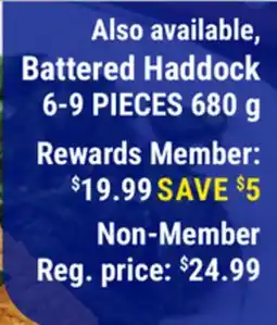 M & M Food Market Battered Haddock 6-9 PIECES offer